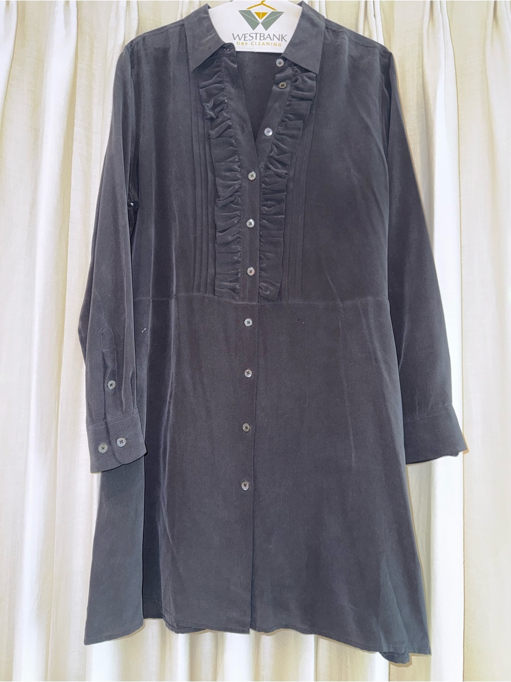 Equipment Black Textured Blouse with Label